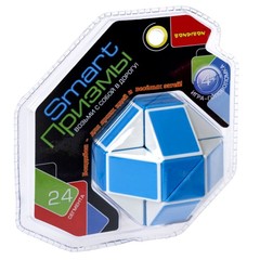 Игра-головоломка Smart Призмы, 24 сегмента, Bondibon, сине-белая змейка, PVС 13х15х7,5 см, арт.YJ6609
