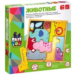 Игр. набор дерев. Bondibon пазл ЖИВОТНЫЕ, BOX