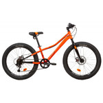 Велосипед NOVATRACK 24" DOZER  STD оранжевый,  сталь. рама 12", 6 скор., Shimano TY21/Microshift TS3