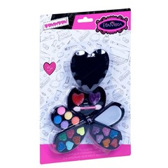 Набор детской декор. косметики Bondibon Eva Moda, CRD 29х19х3 см; косметичка-сердце,  тени для век 5 оттенков (2г), тени для век с блёстками 6 оттенков (2,4г), блеск для губ 8 оттенков (4,2г), аппликатор 1 шт., арт. 71002A.