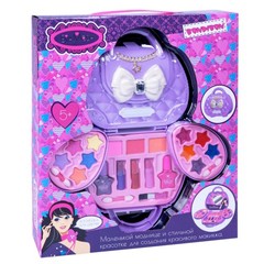 Набор детской декор. косметики Bondibon Eva Moda, BOX 34x29,8x5,2 см; косметичка-сумочка, тени для век 8 оттенков (5,9), блеск для губ 5 оттенков (3,5г), помада 3 оттенка (2,4г), лак для ногтей 2 оттенка (10г), кисточка 1шт., аппликатор 3 шт., арт. 77104A