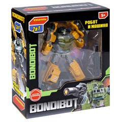 Трансформер робот-строительная техника, 2в1 BONDIBOT Bondibon, автокран, цвет оранжевый, ВОХ 23,5х26,5х8 см.