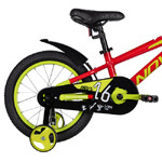 Велосипед NOVATRACK 16" EXTREME алюм., красный, полная защ.цепи, пер.руч., зад.нож. тормоз, короткие