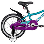Велосипед NOVATRACK 16" KATRINA алюм., зелёный-фиолетов, полная защ.цепи, V-brake, короткие крылья