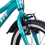 Велосипед NOVATRACK 16" KATRINA алюм., зелёный-фиолетов, полная защ.цепи, V-brake, короткие крылья