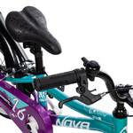 Велосипед NOVATRACK 16" KATRINA алюм., зелёный-фиолетов, полная защ.цепи, V-brake, короткие крылья