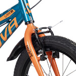 Велосипед NOVATRACK 16" EXTREME алюм., бирюзовый, полная защ.цепи, V-brake, короткие крылья, полная