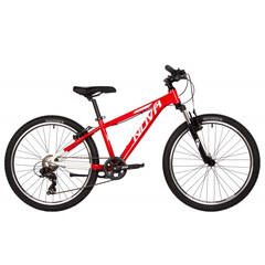 Велосипед NOVATRACK 24" EXTREME алюм. рама 13", красный-белый, 7 скор.,  TY300/EF41/TZ500-7, V-brake