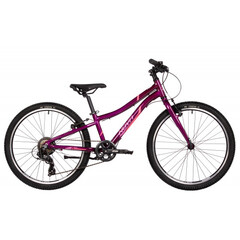 Велосипед NOVATRACK 24" NOVARA алюм.рама 10", фиолетовый, 6 скор,TY300/TS38/TZ500, V-Brake, жёсткая