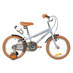 Велосипед NOVATRACK 18" VALIANT, сталь, серый, полная защита цепи, ручной передний и задний тормоз,