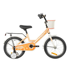 Велосипед FOXX 16" SIMPLE персиковый, сталь, тормоз нож, крылья, багажник, полная защ.цепи, передняя