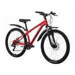 Велосипед NOVATRACK 24" BATTLER сталь 12'', красный, 6 скор.TZ500/TS-38/SG-6S, диск.торм STG