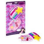 Набор детской декор. косметики Bondibon Eva Moda, CRD 17,9*30,6 см; косметичка-звёздочка, тени для век 6 оттенков (3,6г), помада (0,8г), аппликатор 1шт., арт. 70636A.