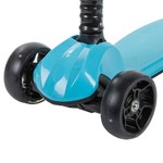 Самокат-кикборд Novatrack RainBow, подростковый, складной, широкие свет.колеса PU 120*90,ватер стикер, бирюзовый