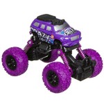 Инерц.(Pull back) пласт. джип 4WD на пружинной подвеске, Bondibon "Парк Техники", цвет фиолетовый с граффити, ВОХ 16,5х12х12 см, арт.9731.