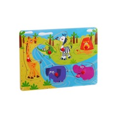 Игр. дерев., рамка-вкладыш Дикие животные, Bondibon, D/B 29,5х21х0,7 см., арт. TKB273