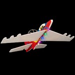 Самолёт ИСТРЕБИТЕЛЬ с моторчиком тм Bondibon , сборный, аккумуляторный, ВОХ 31х12х2,5 см, цвет красный, арт. LSJ006D.