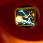 Очки 3D оранжевые тм Bondibon, цветные cтереодиапозитивы 2 диска со слайдами космос и динозавры, CRD 19,8x21,4x8см, арт. MB8202.